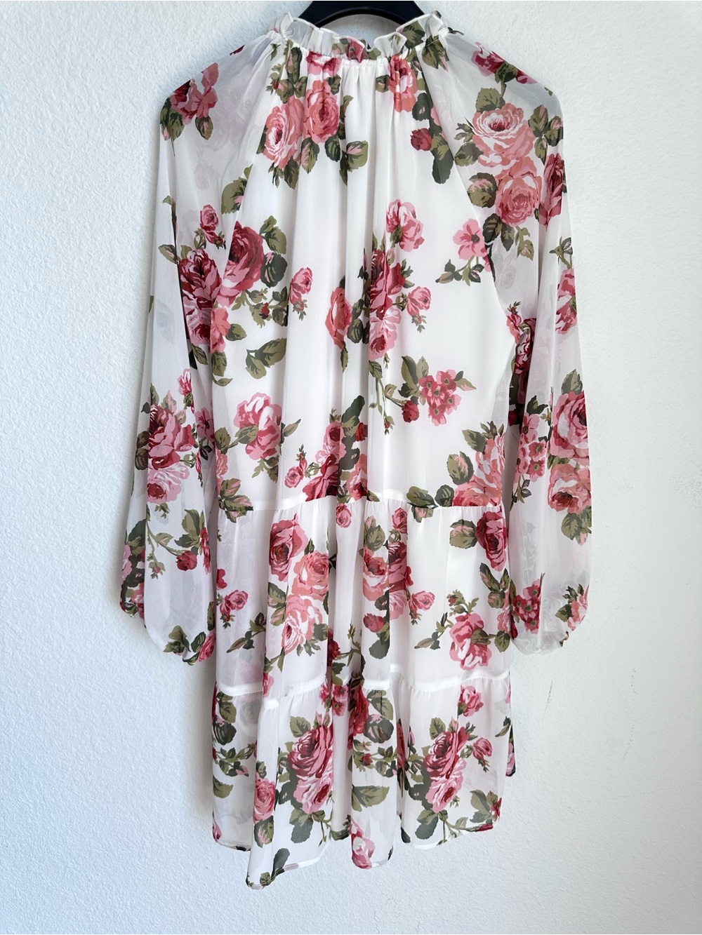 Show me your MUMU floral print puff sleeve mini dress NWT Large - Picture 9 of 11